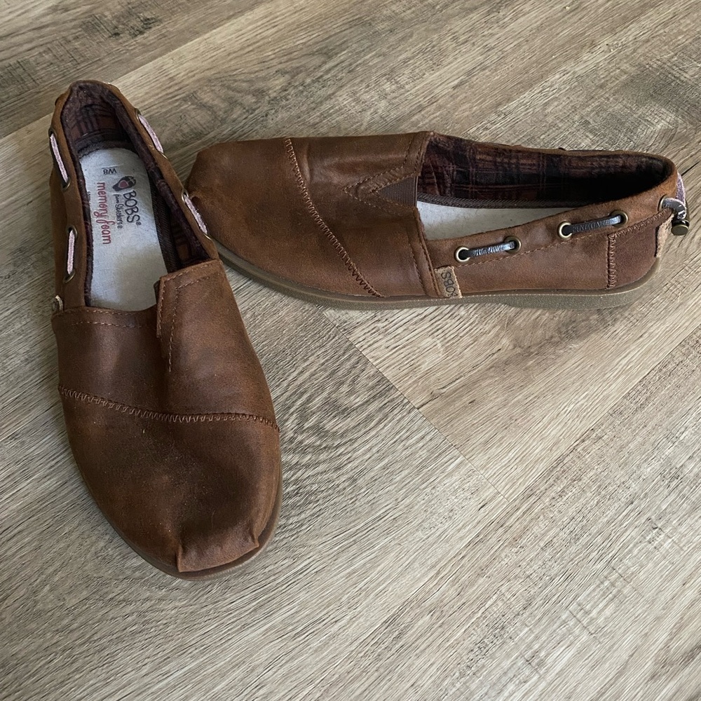 Faux Brown Leather Bobs